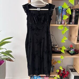 Vintage Black Milkmaid Dress